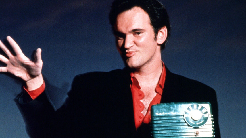 Quentin Tarantino in a promo shot from the 1995 film Destiny Turns on the Radio